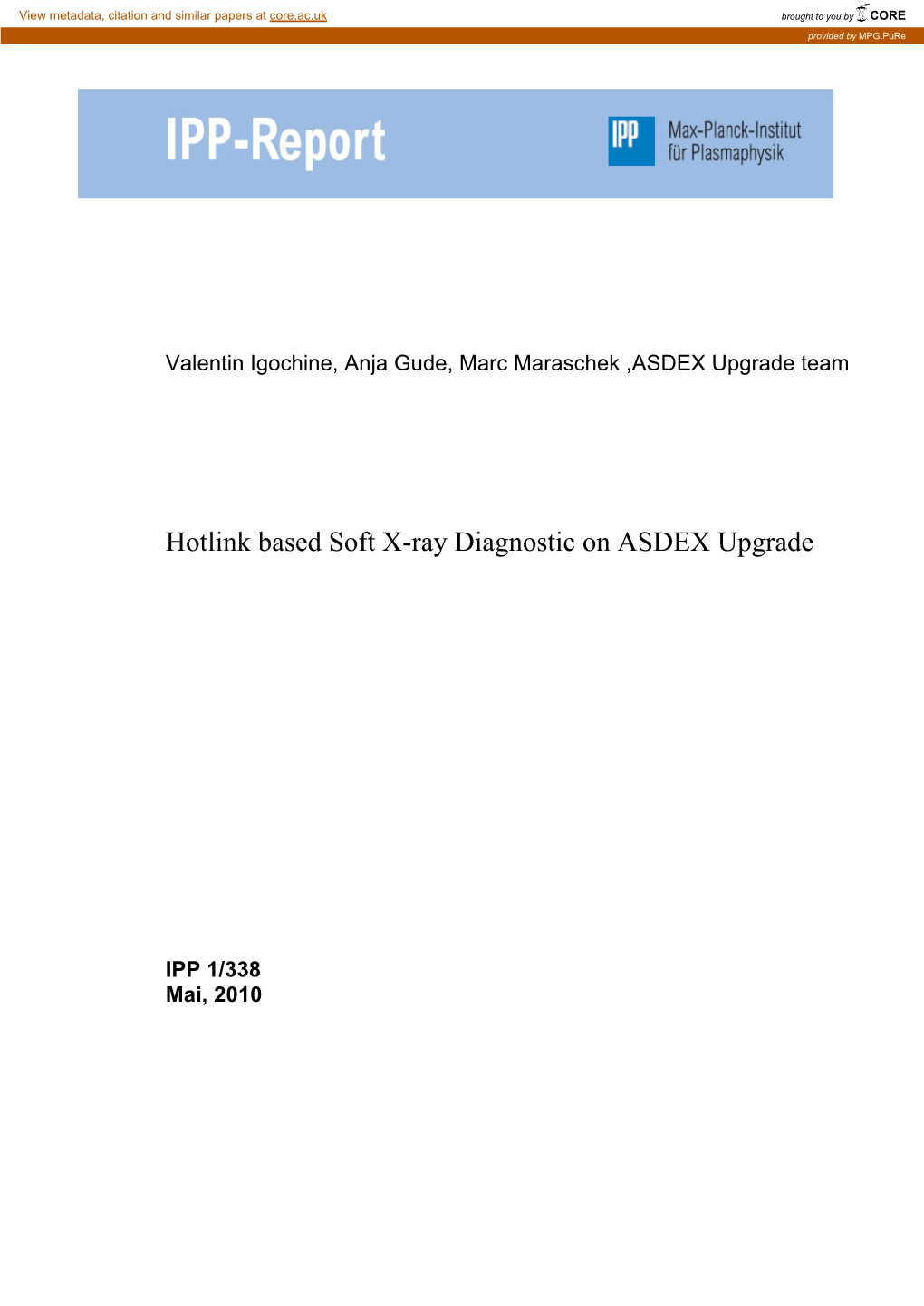 Hotlink Based Soft X-Ray Diagnostic on ASDEX Upgrade