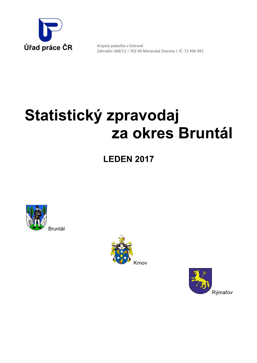 Statistický Zpravodaj Za Okres Bruntál