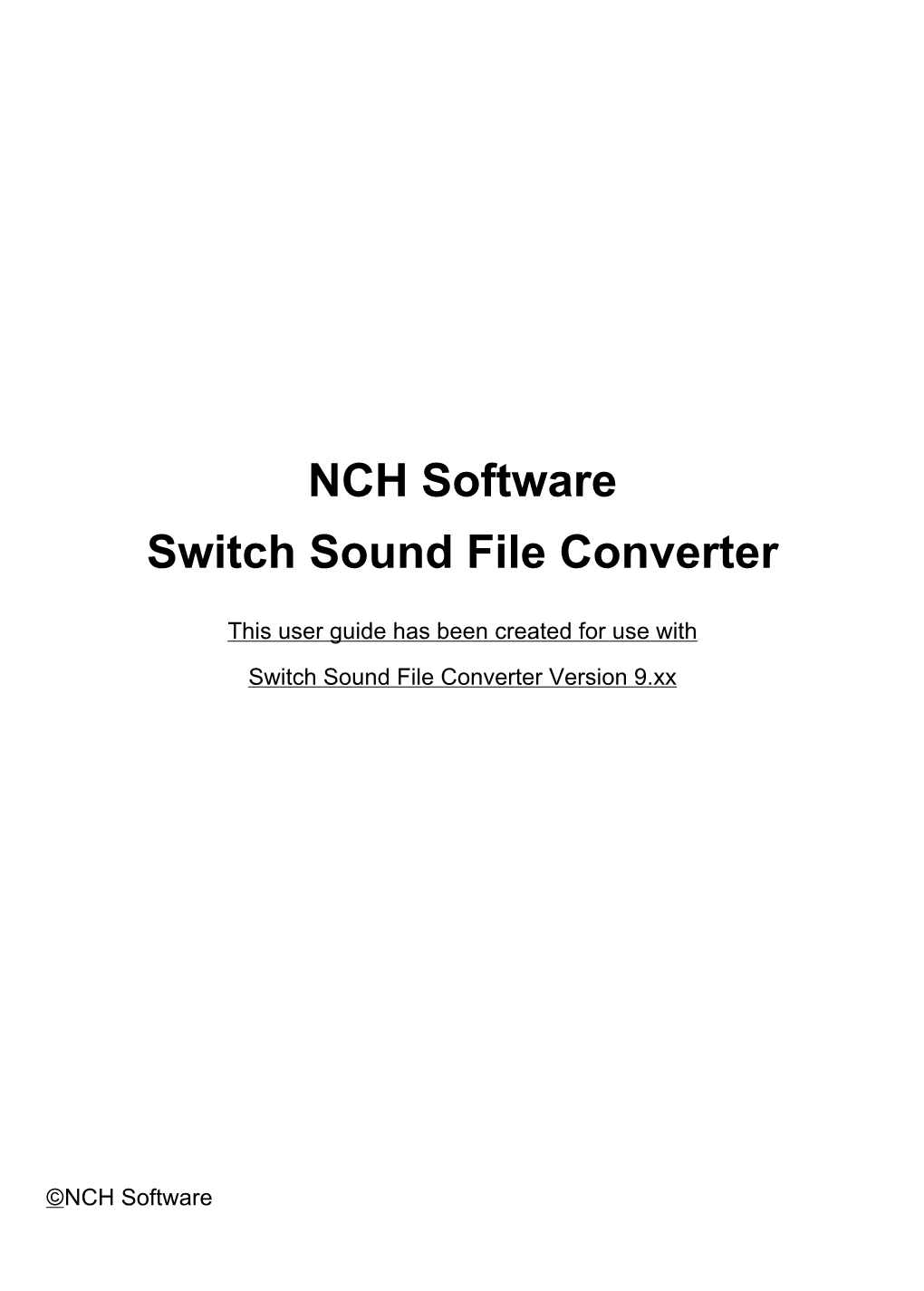 NCH Software Switch Sound File Converter