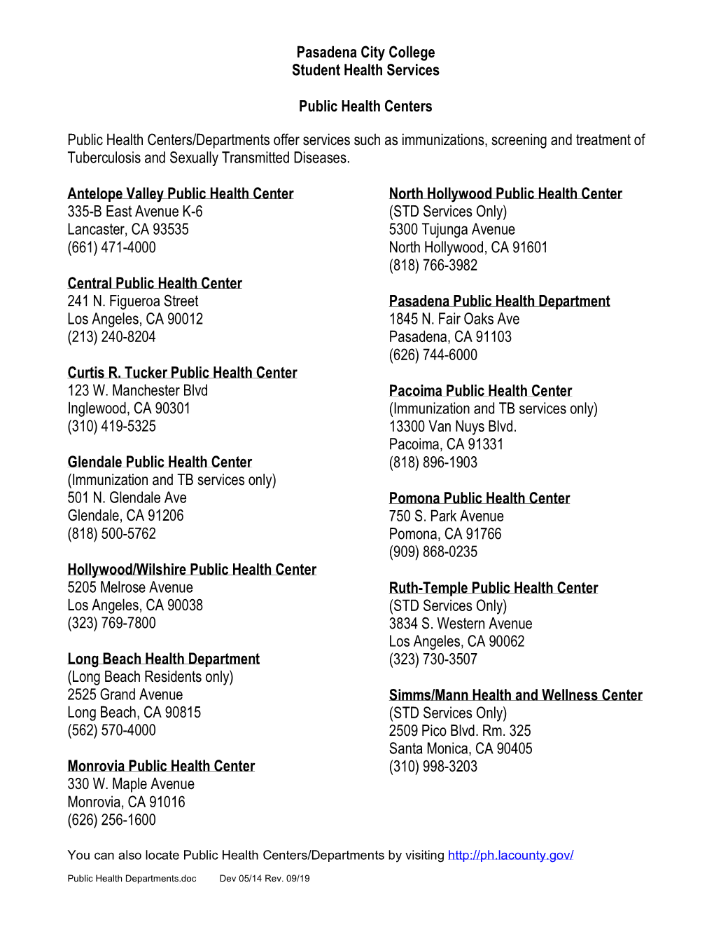 Public Health Centers