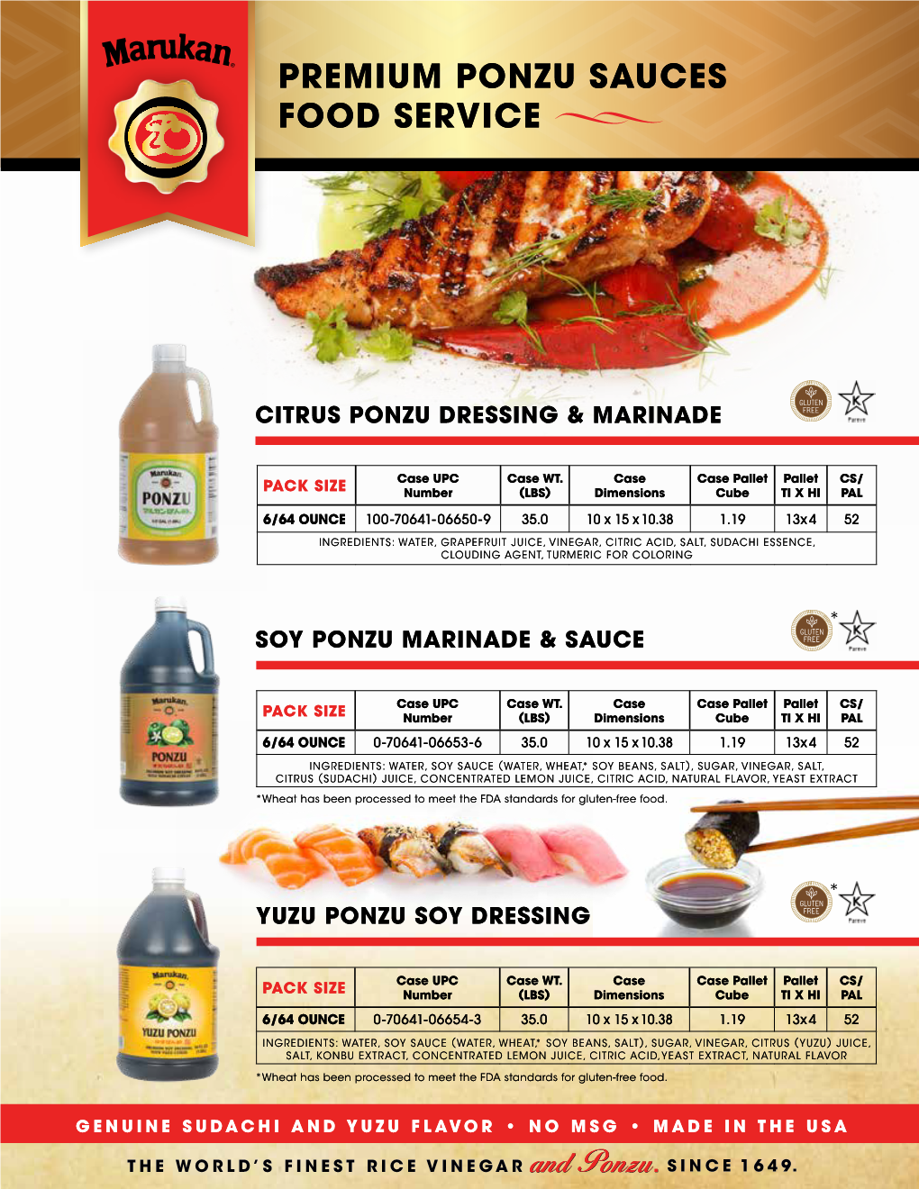 Premium Ponzu Sauces Food Service