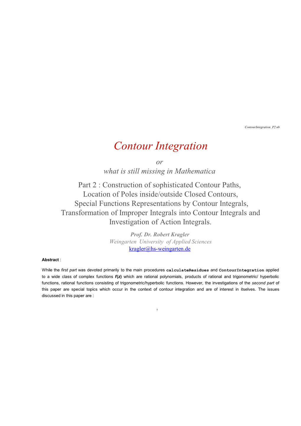 Contour Integration