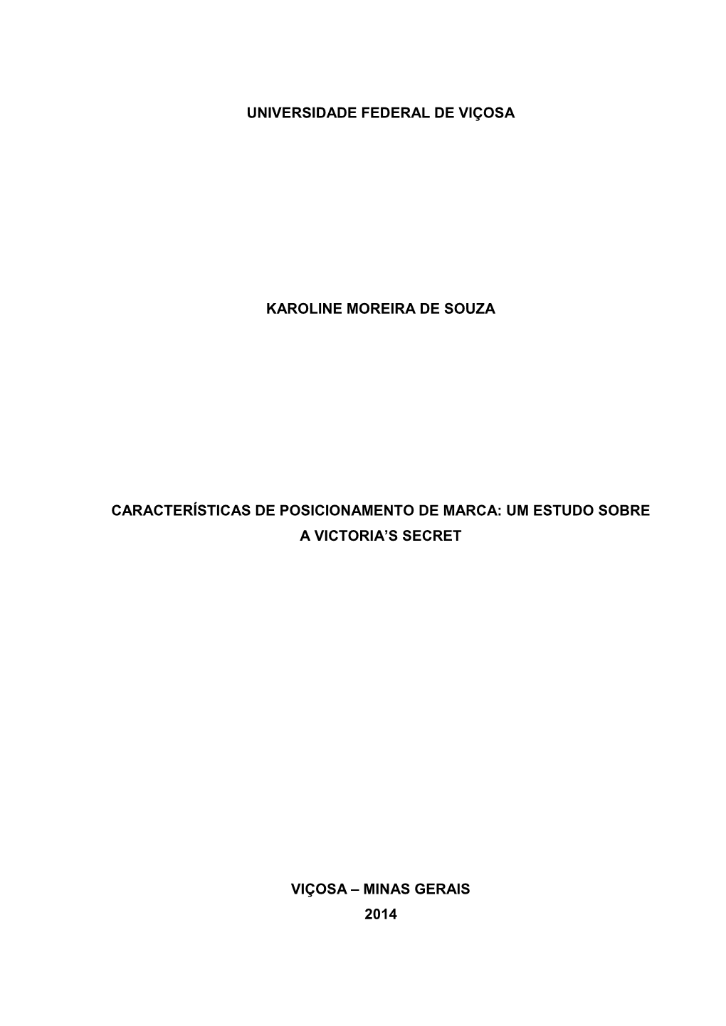 Universidade Federal De Viçosa Karoline Moreira De