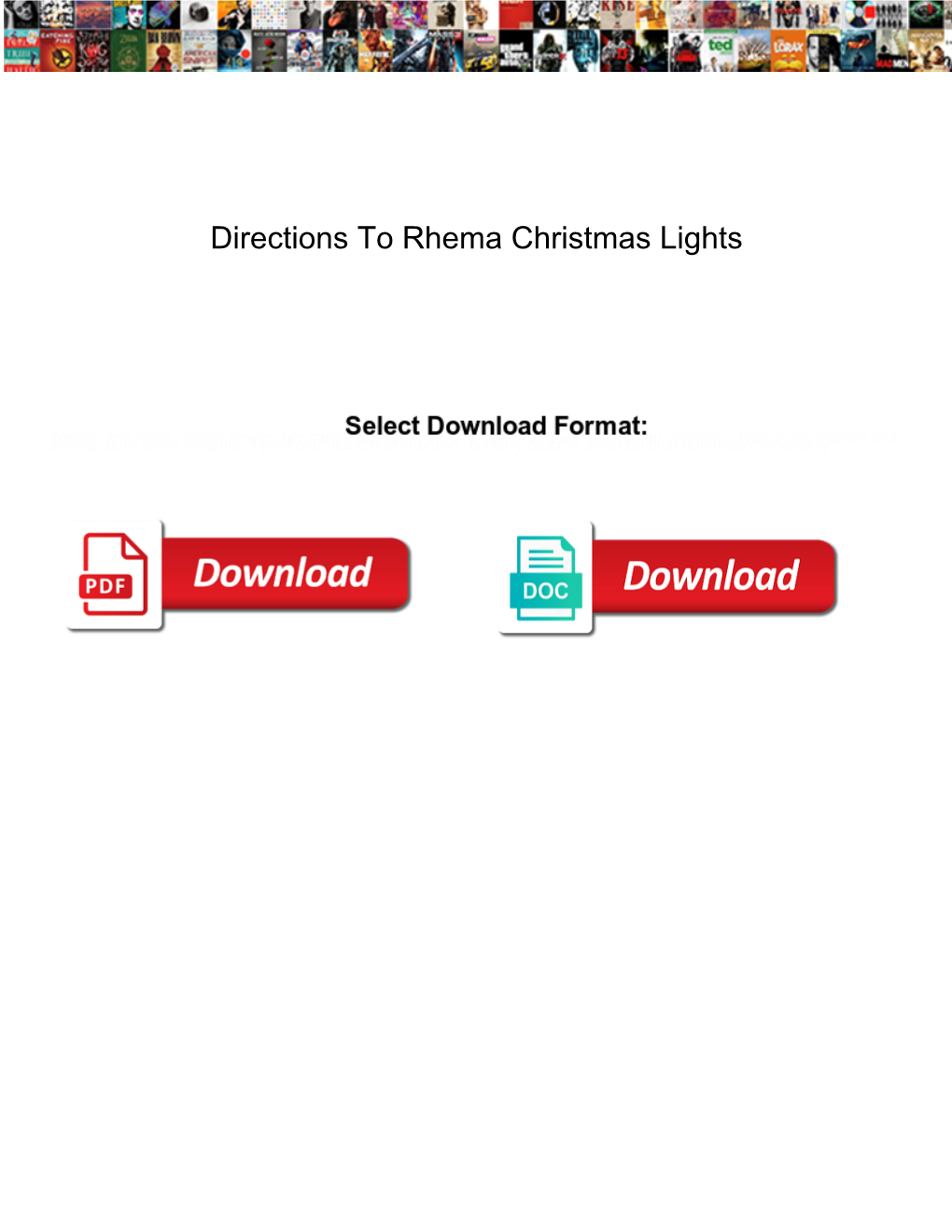 Directions to Rhema Christmas Lights