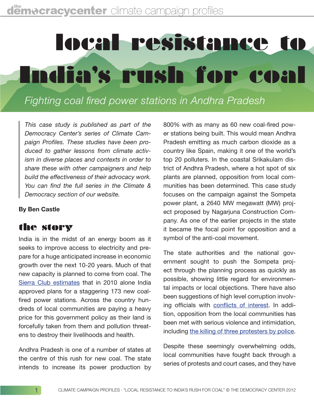 India's Rush for Coal