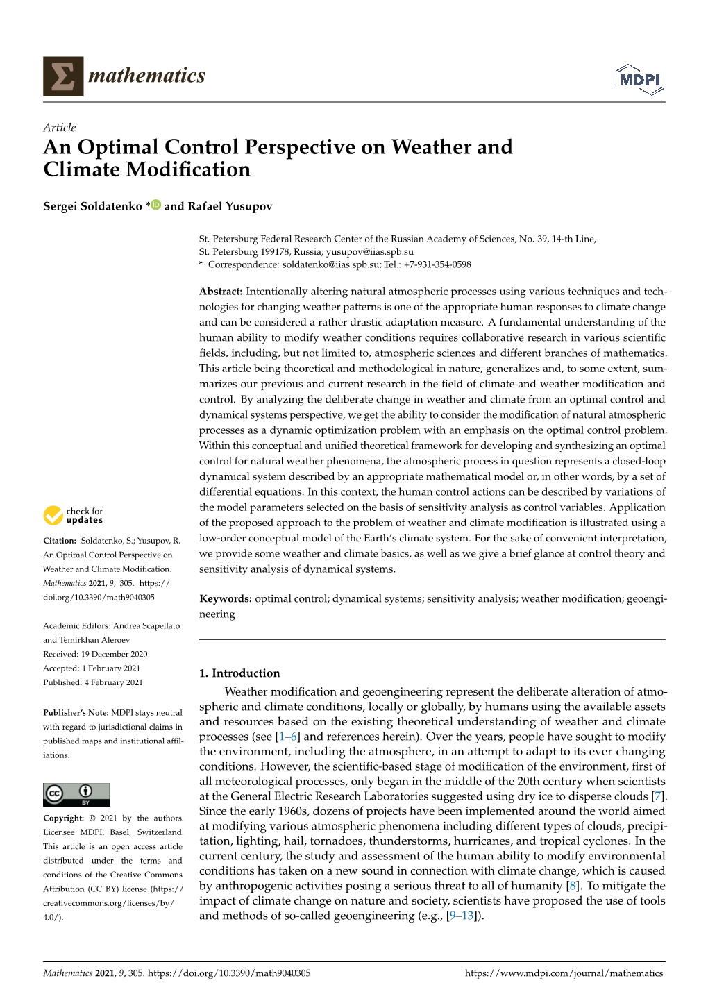 An Optimal Control Perspective on Weather and Climate Modification