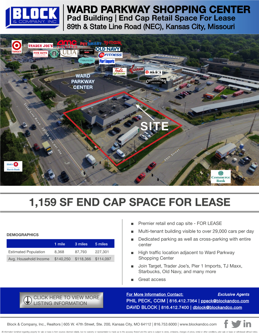 1159 Sf End Cap Space for Lease