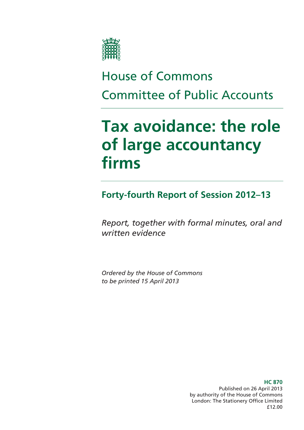 Tax Avoidance: the Role of Large Accountancy Firms