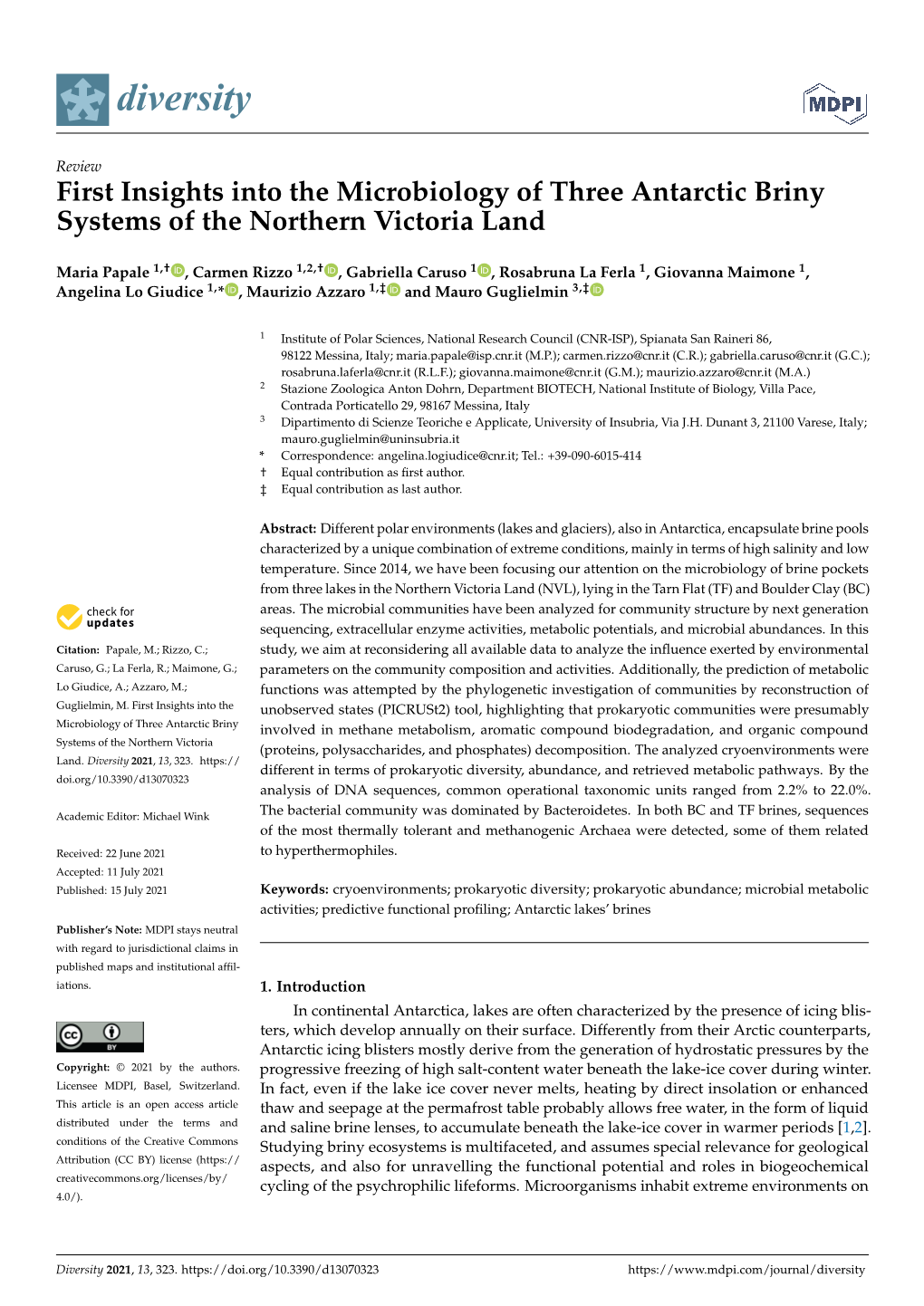 First Insights Into the Microbiology of Three Antarctic Briny Systems of the Northern Victoria Land