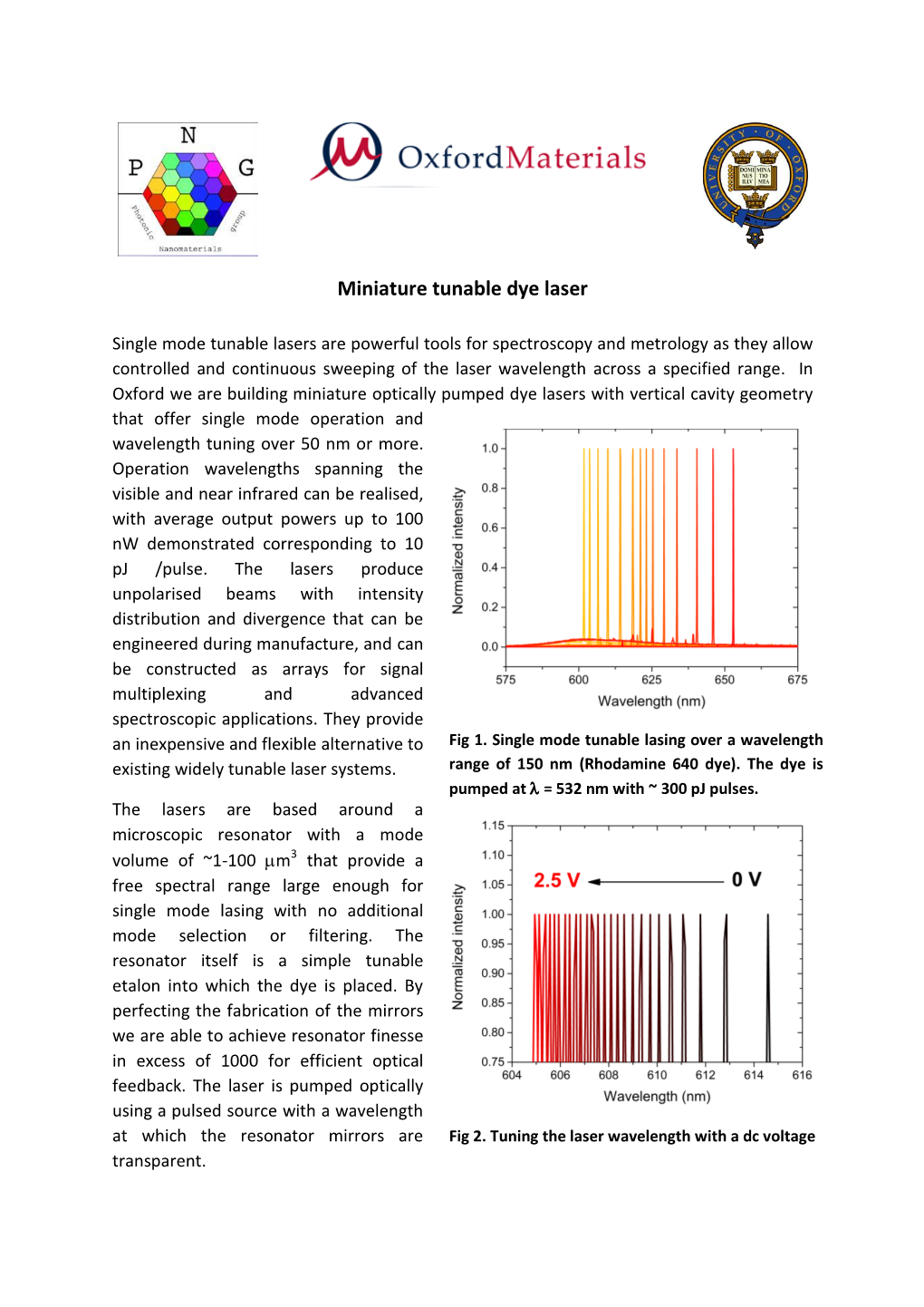 Miniature Tunable Dye Laser