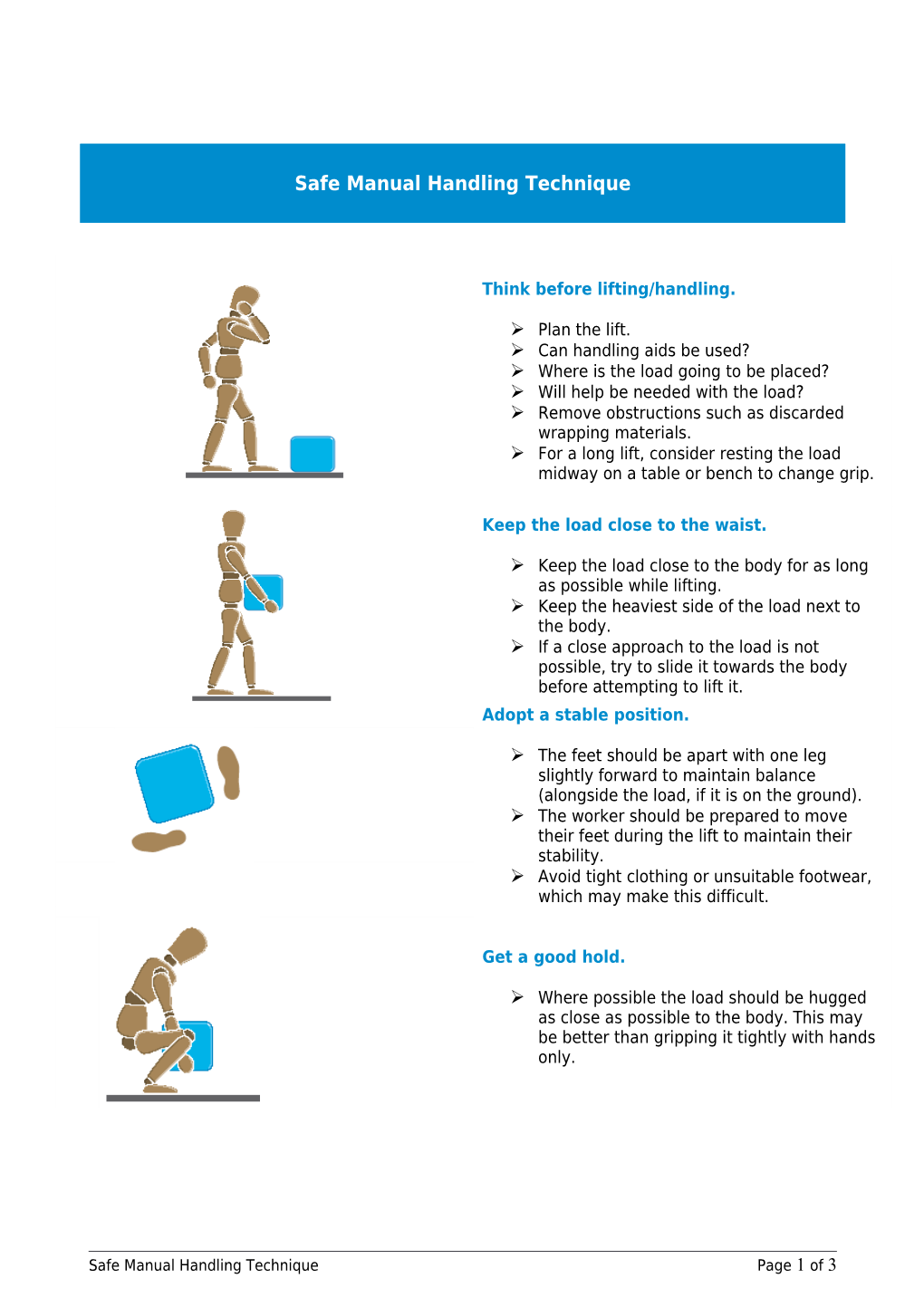 Safe Manual Handling Technique