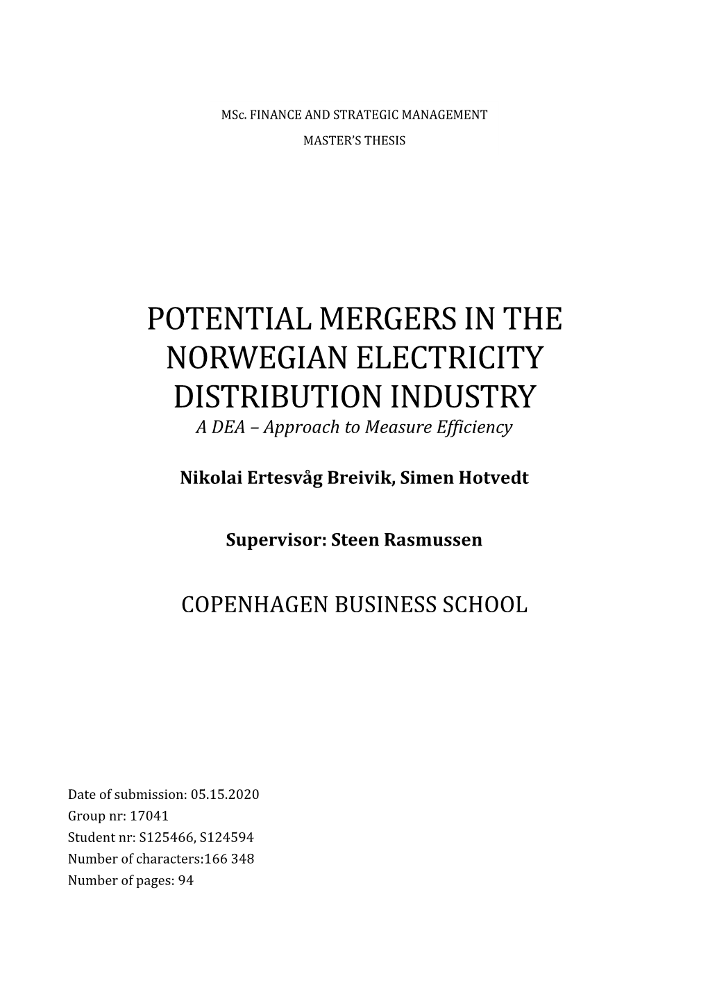 Size Versus Efficiency in the Norwegian Electricity Industry