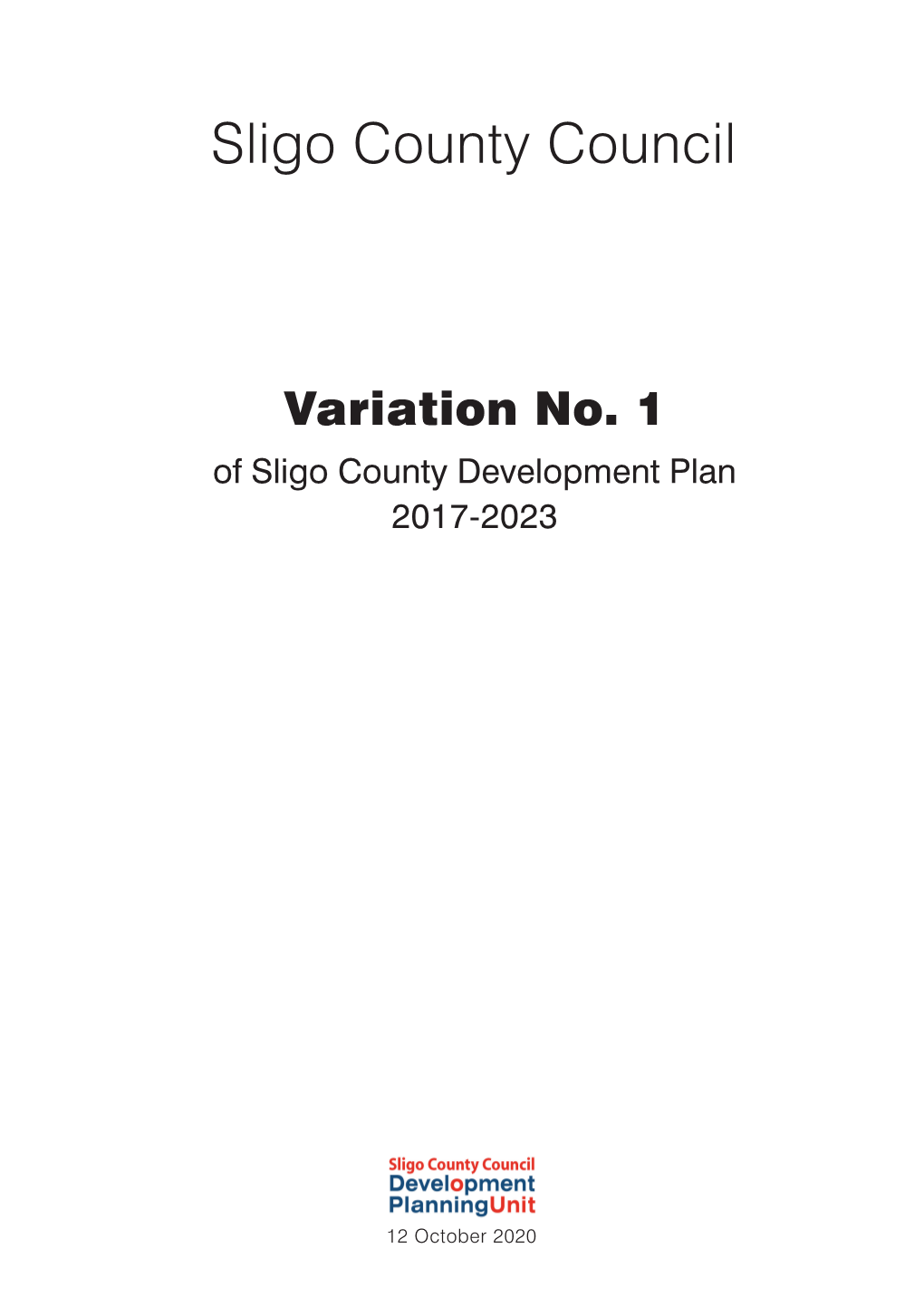 Variation No. 1 of Sligo County Development Plan 2017-2023