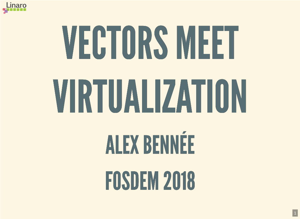 Alex Bennée Fosdem 2018