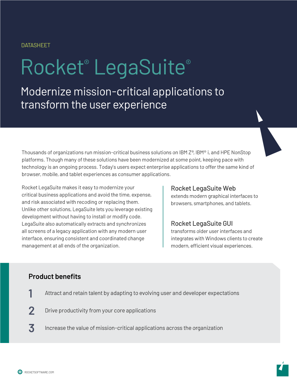 Rocket® Legasuite® Modernize Mission-Critical Applications to Transform the User Experience
