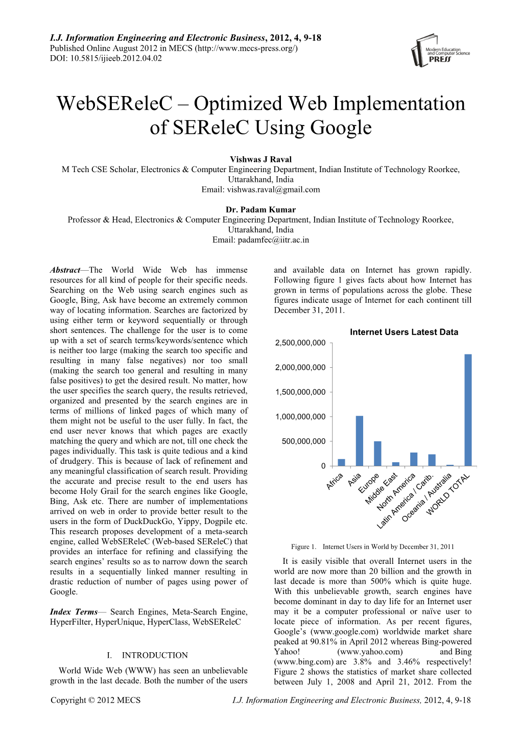 Webserelec – Optimized Web Implementation of Serelec Using Google