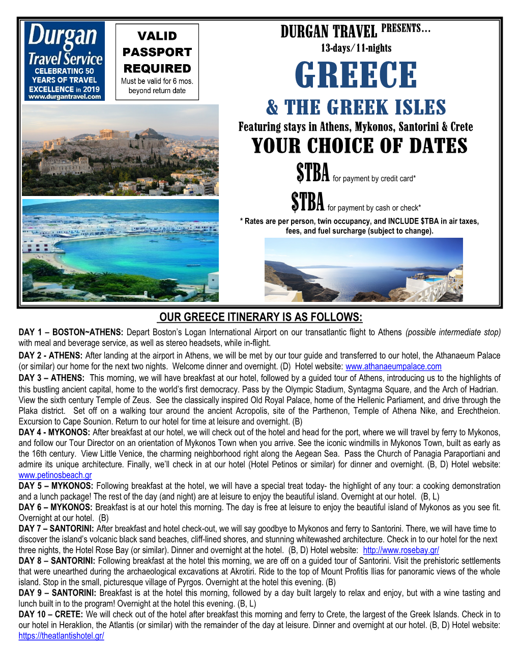 Greece with Relaxing Stays on the Greek Isles