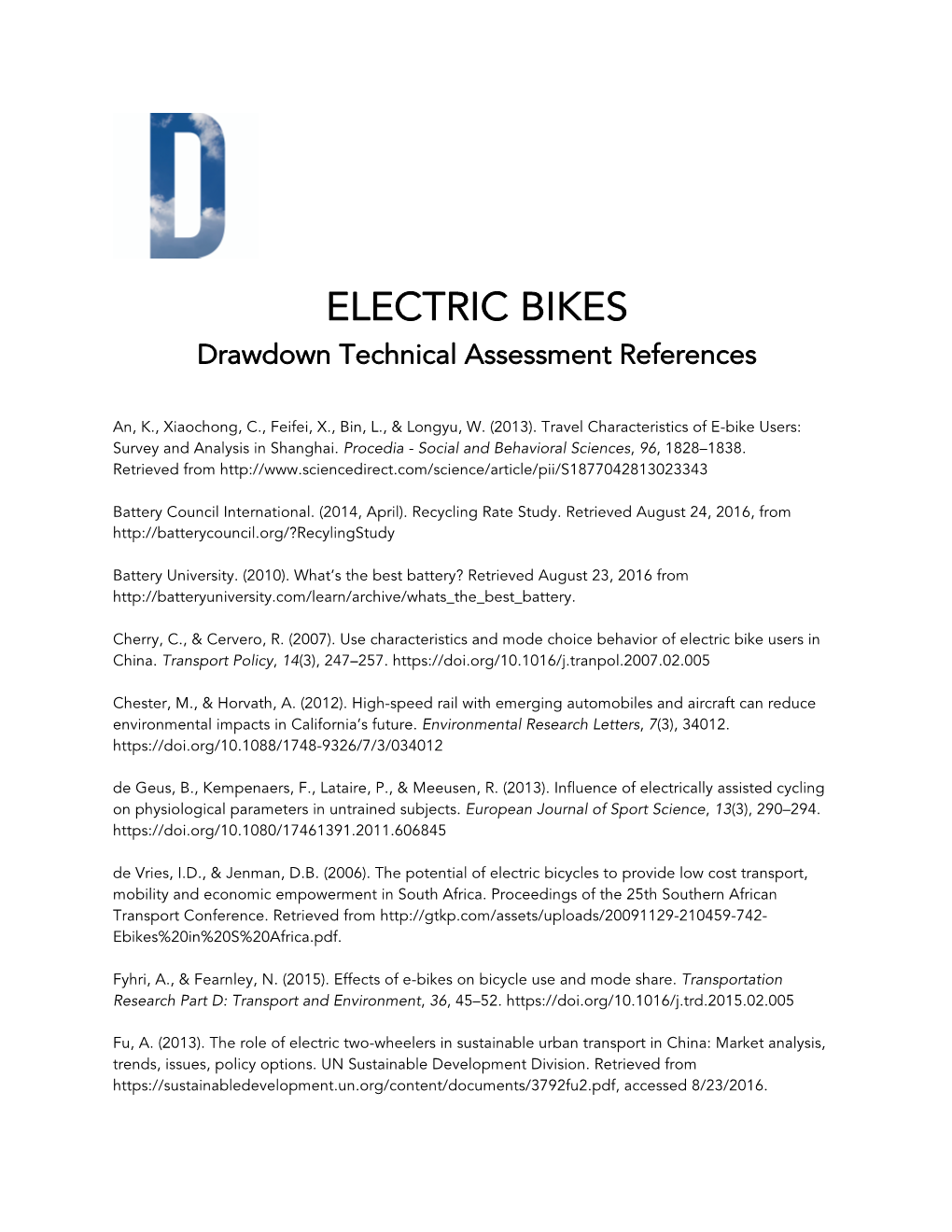 References ELECTRIC BIKES.Pdf