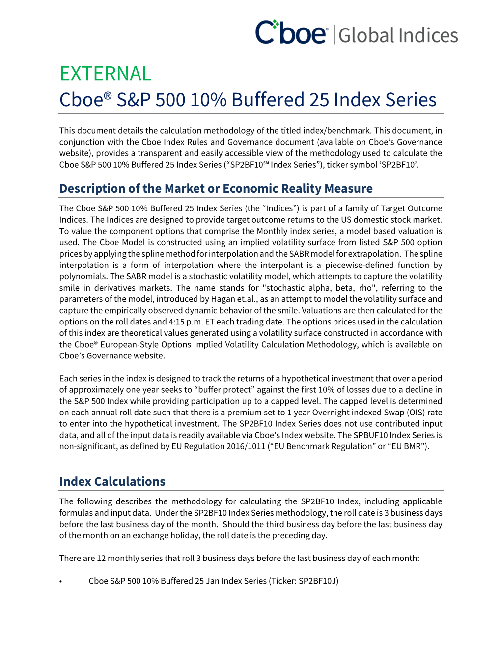 Cboe S&P 500 10% Buffered 25 Index Series