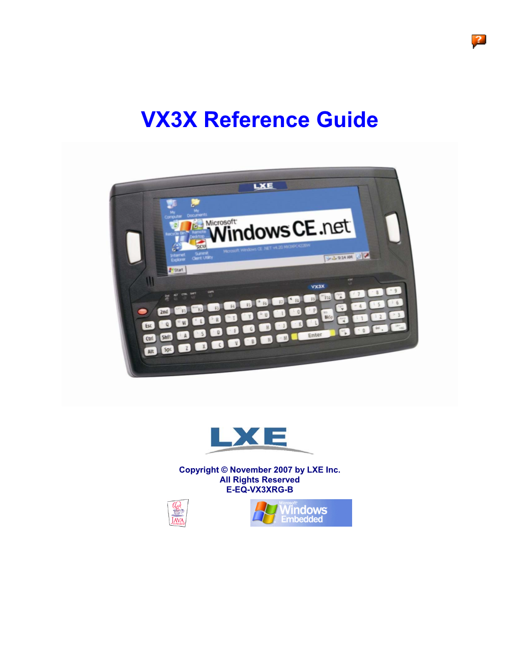 VX3X Reference Guide