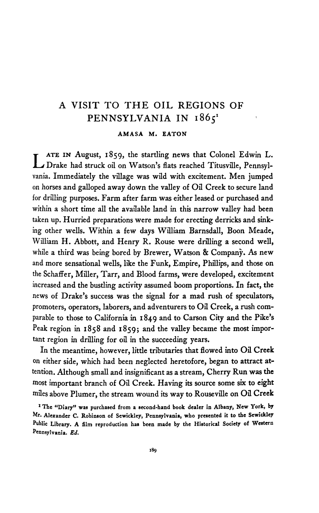 A Visit to the Oil Regions of Pennsylvania In18651