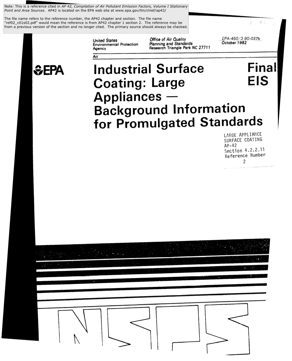 REF # 2 Industrial Surface Coating: Large Appliances