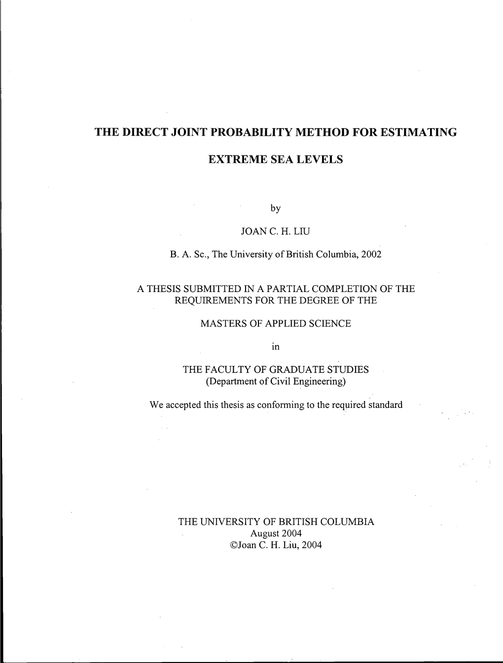 The Direct Joint Probability Method for Estimating