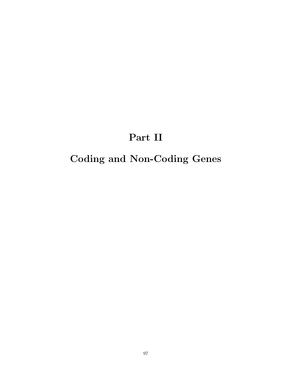 Part II Coding and Non-Coding Genes