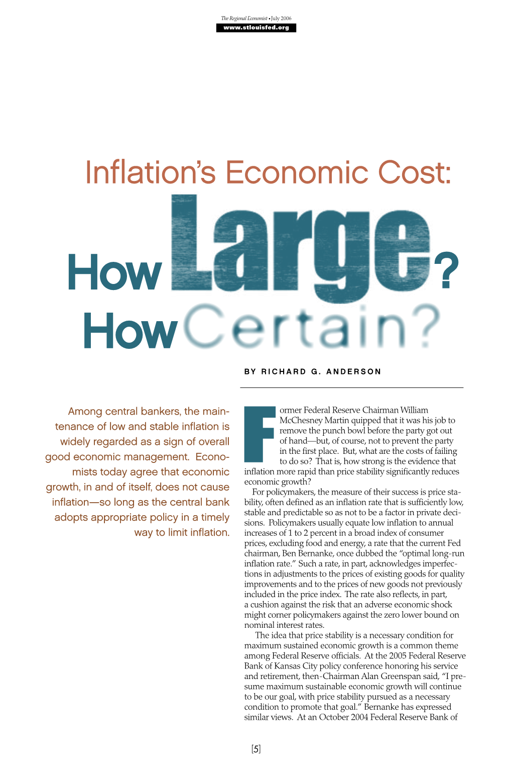 Inflation's Economic Cost