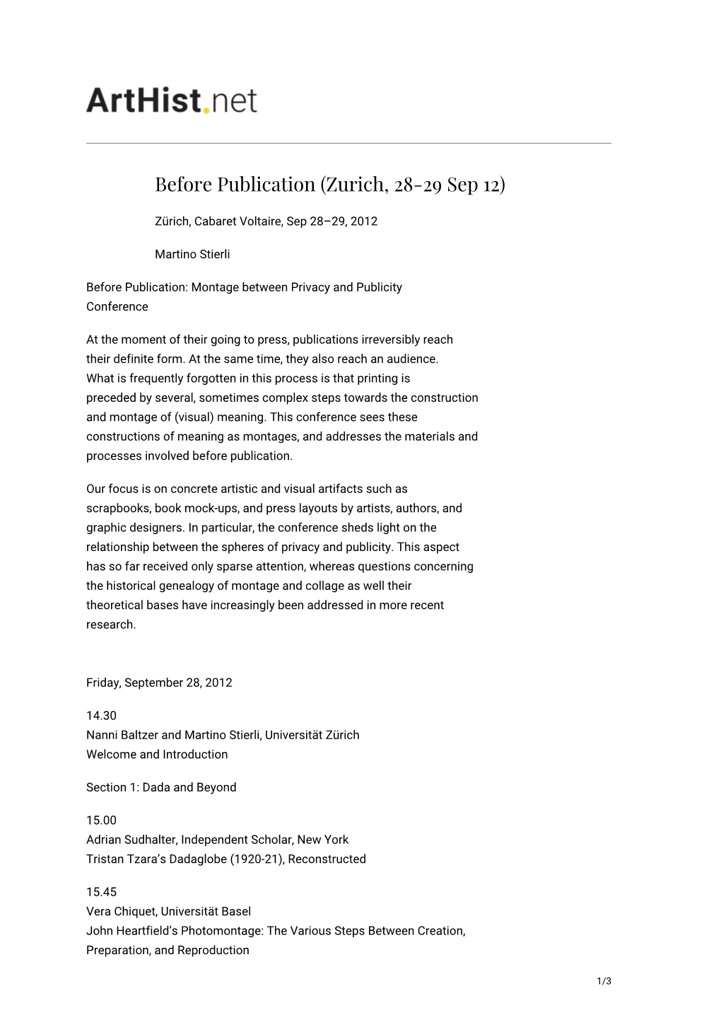 Before Publication (Zurich, 28-29 Sep 12)