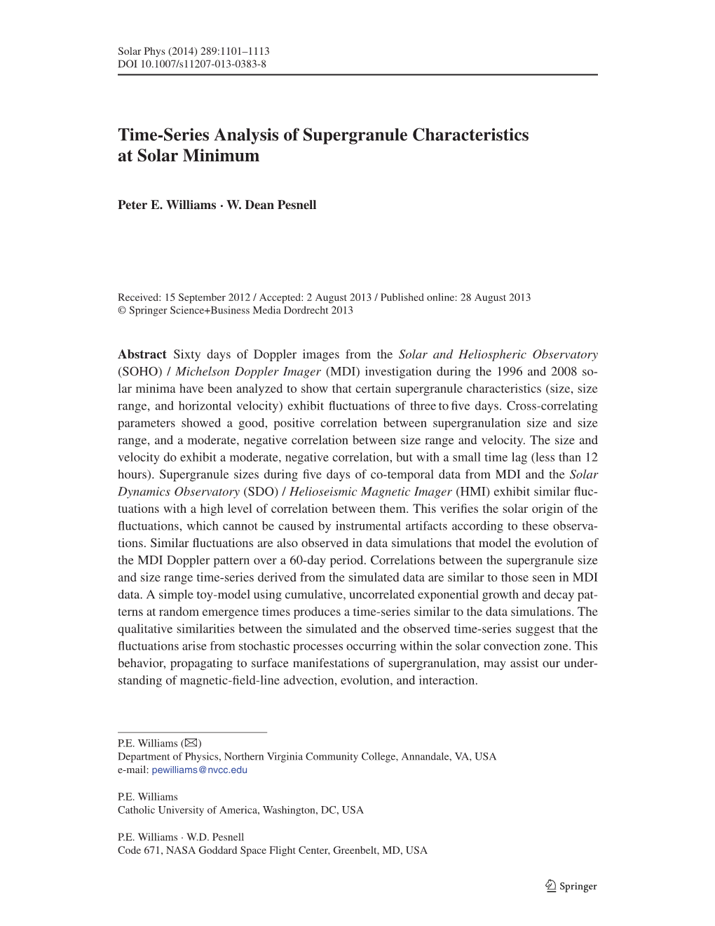 Time-Series Analysis of Supergranule Characteristics at Solar Minimum