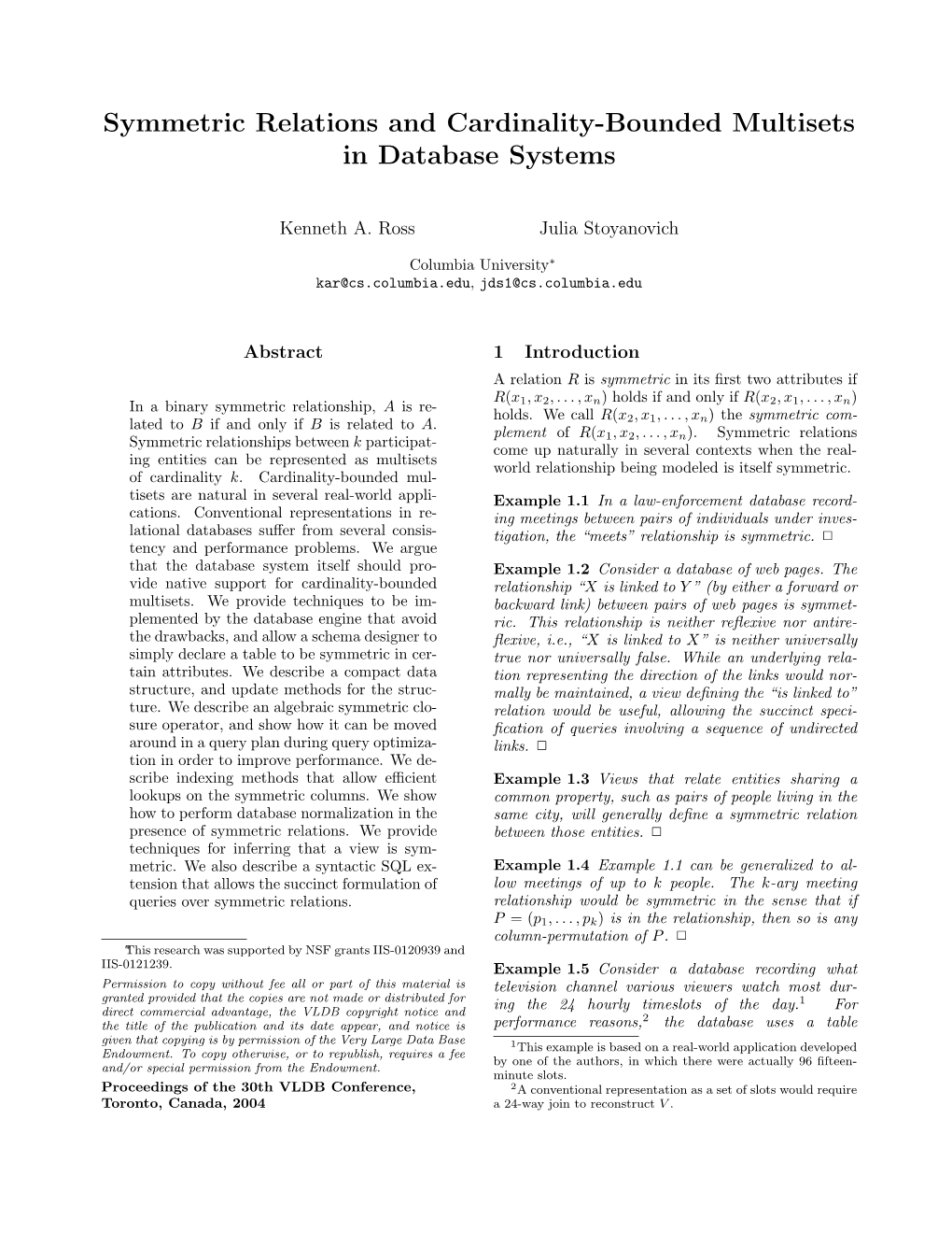 Symmetric Relations and Cardinality-Bounded Multisets in Database Systems