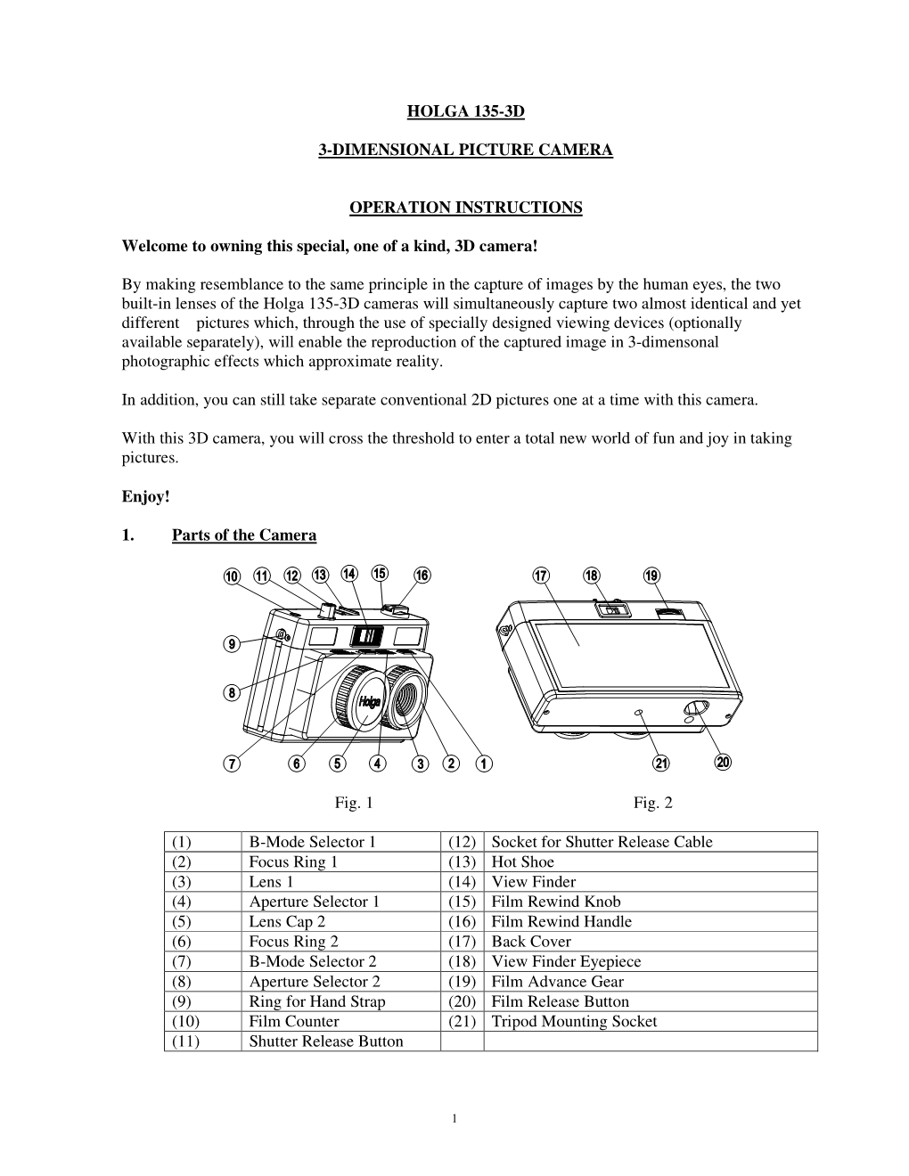 Holga 135-3D 3-Dimensional Picture Camera Operation