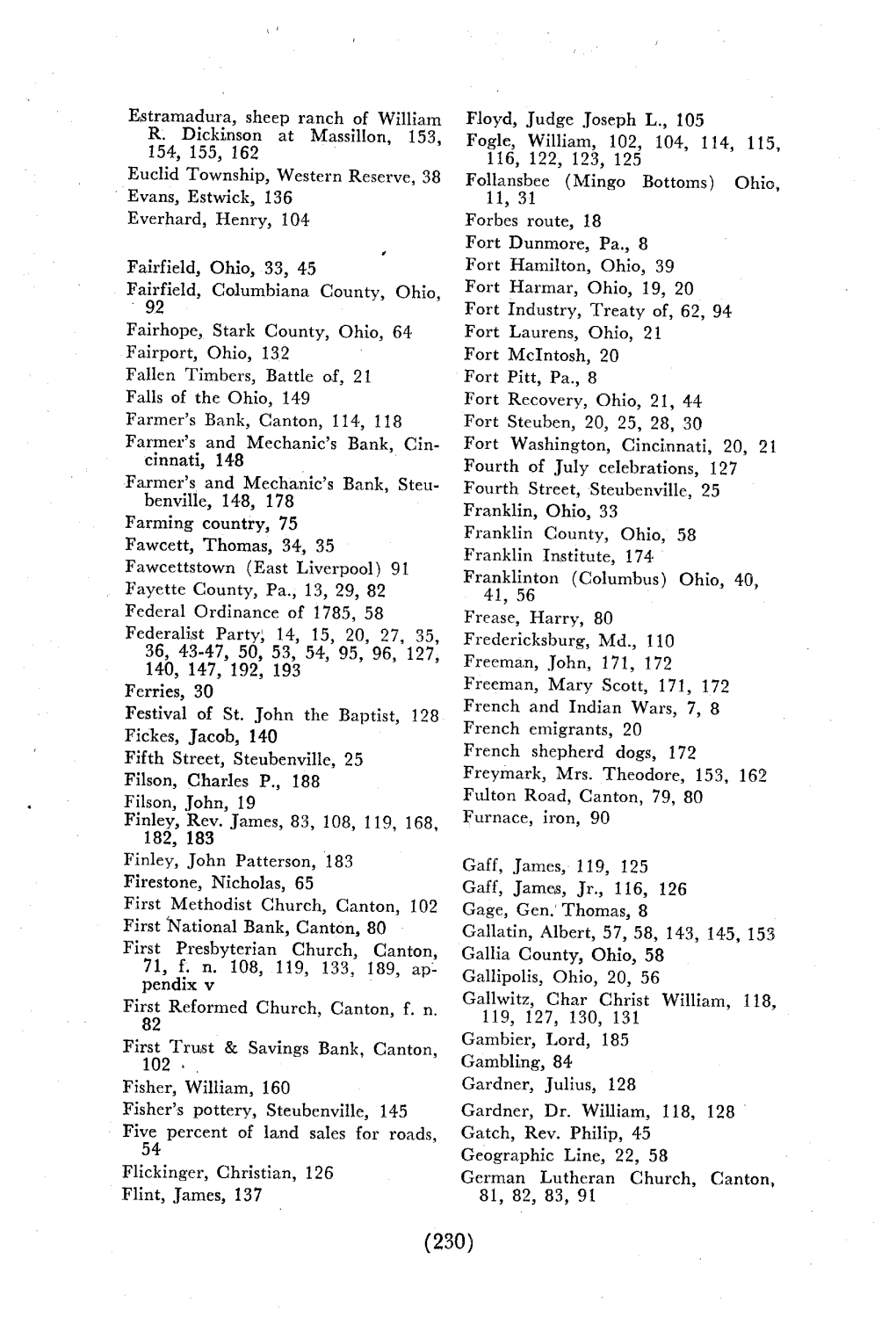 Estramadura, Sheep Ranch of William R. Dickinson at Massillon, 153, 154, 155, 162 Euclid Township, Western Reserve, 38 Evans, Es