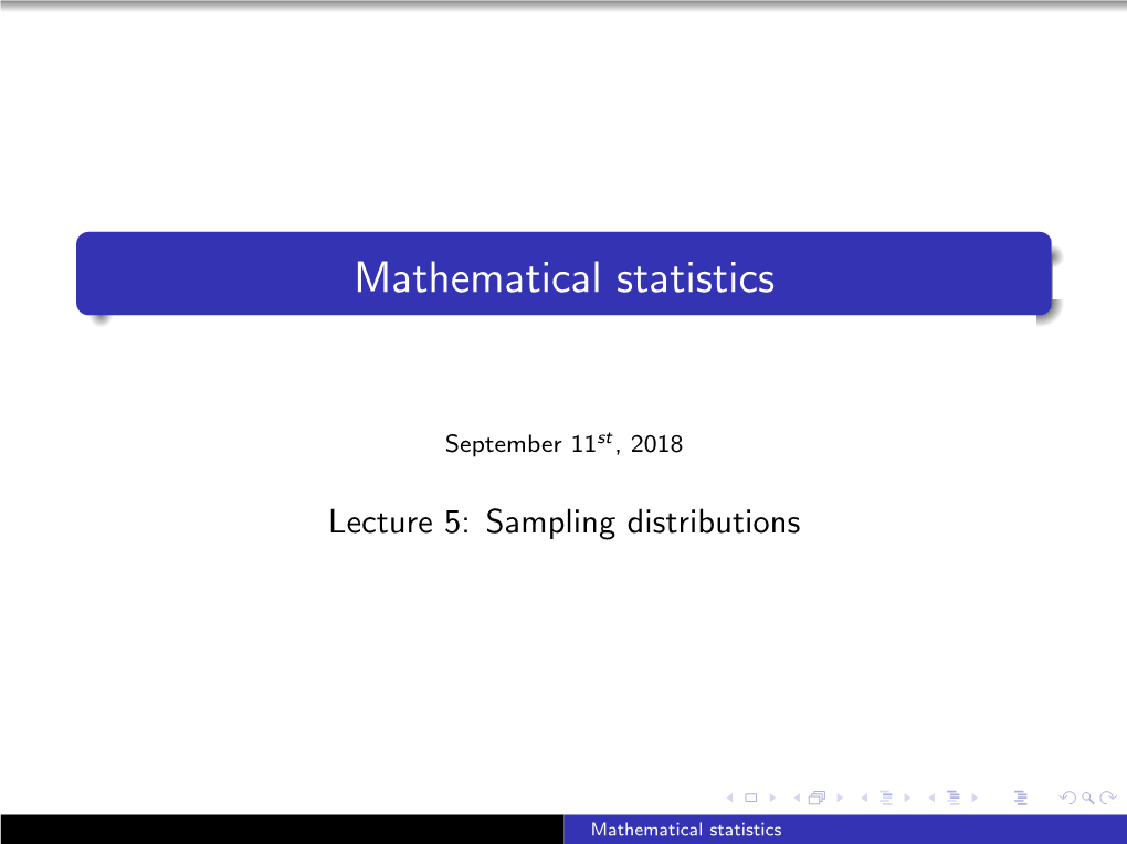 Mathematical Statistics