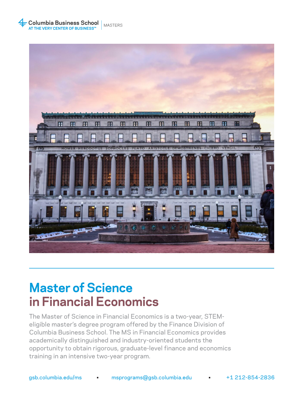 Master of Science in Financial Economics