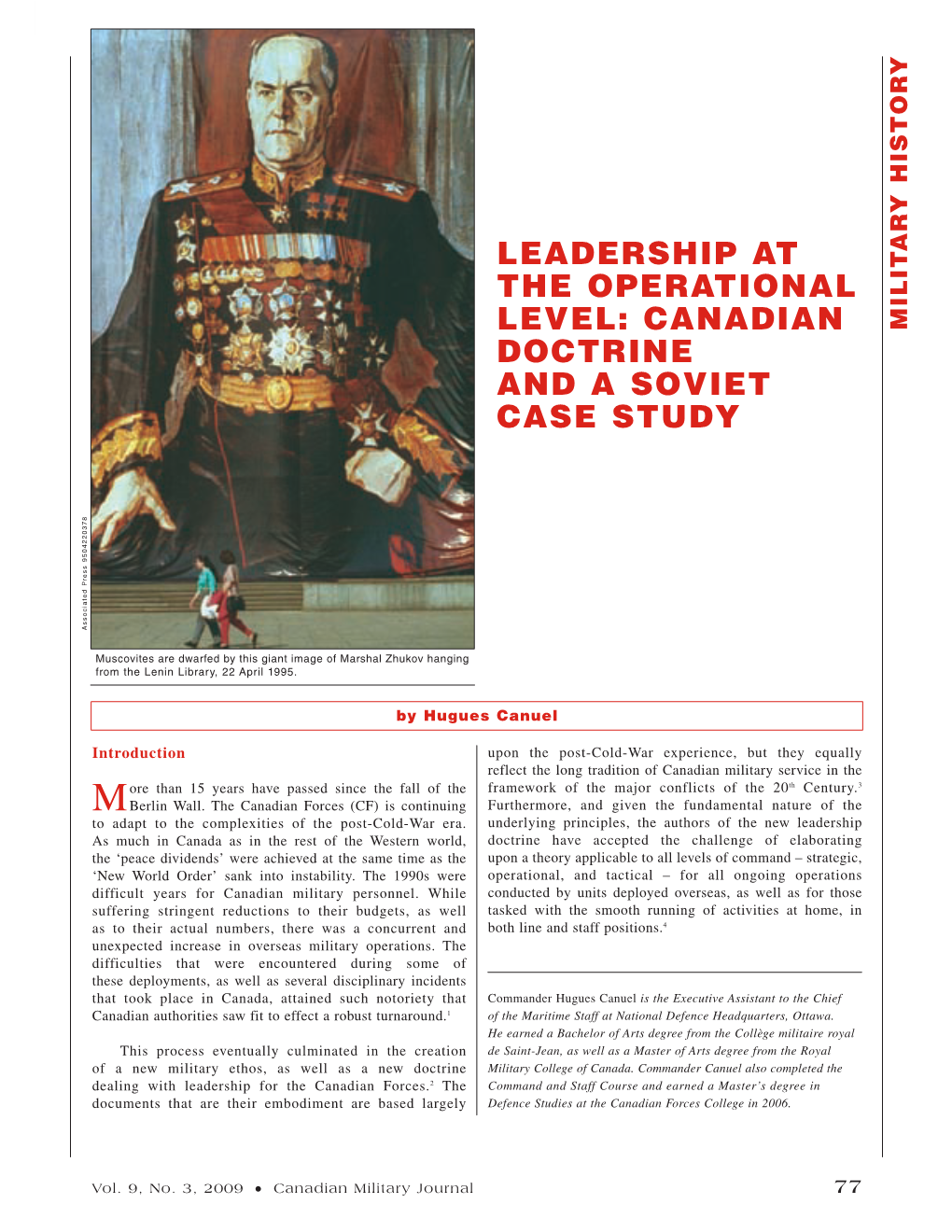 Leadership at the Operational Level: Canadian Doctrine and a Soviet