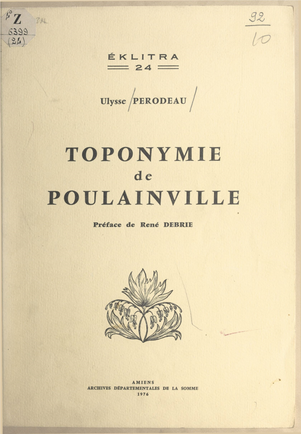 Toponymie De Poulainville