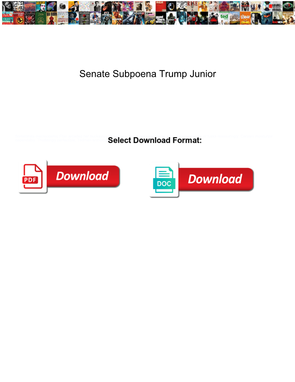 Senate Subpoena Trump Junior