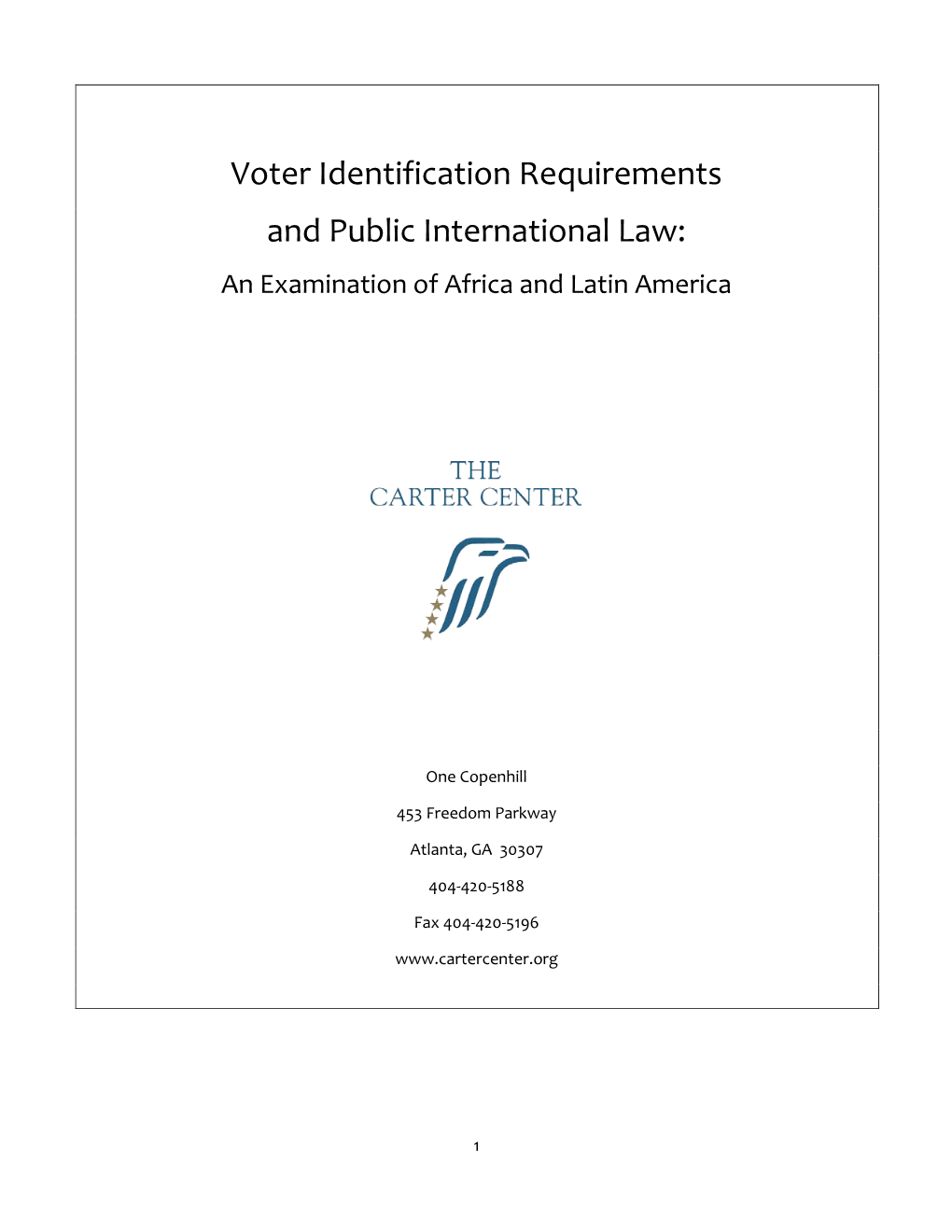 Voter Identification Requirements and Public International Law: an Examination of Africa and Latin America