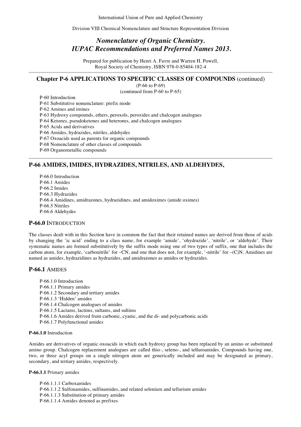 Nomenclature of Organic Chemistry. IUPAC Recommendations and Preferred Names 2013