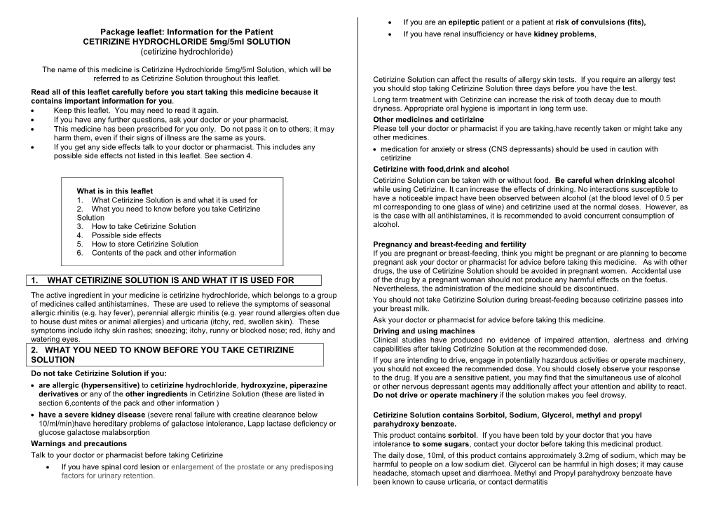 Patient Information Leaflet