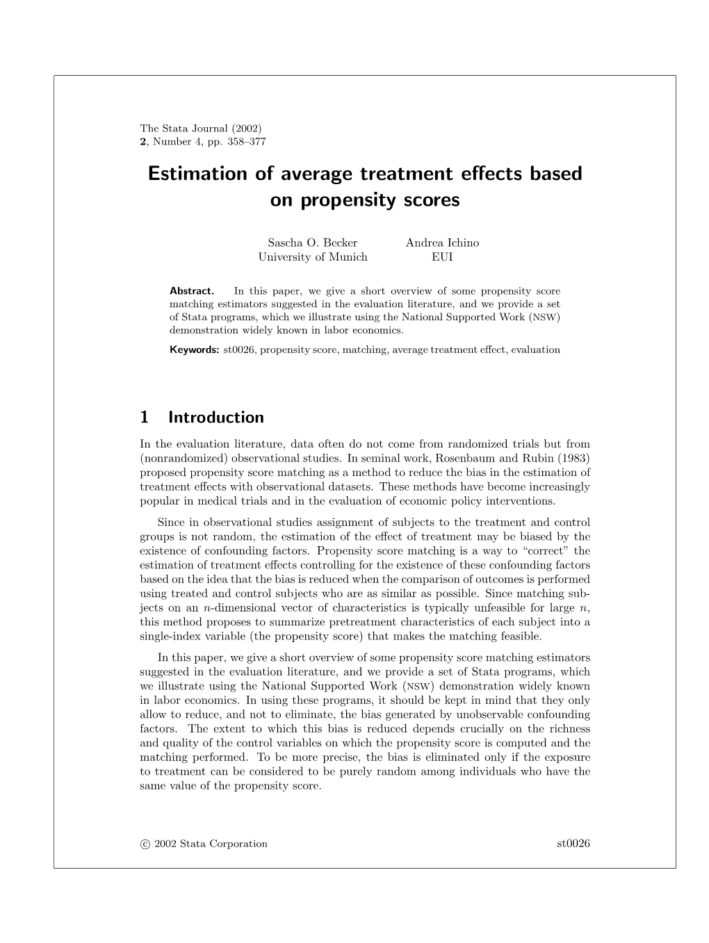 Estimation of Average Treatment Effects Based on Propensity Scores