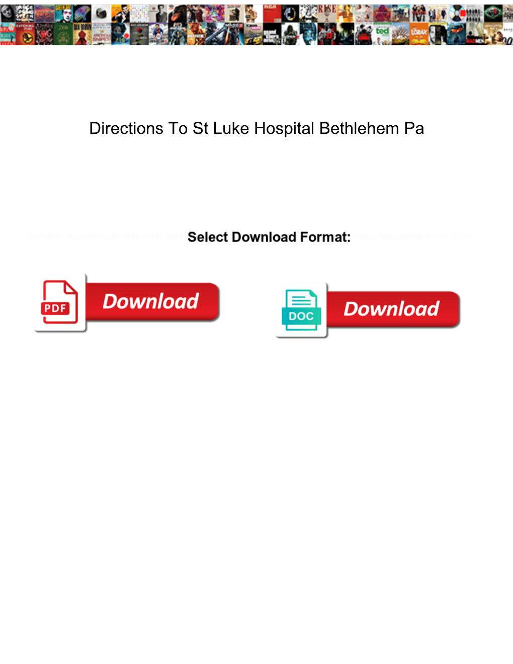 Directions to St Luke Hospital Bethlehem Pa