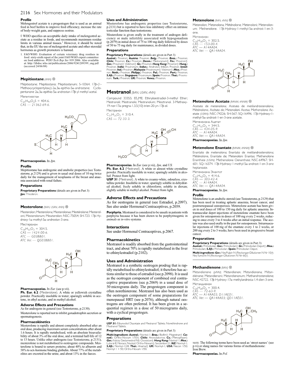 2116 Sex Hormones and Their Modulators