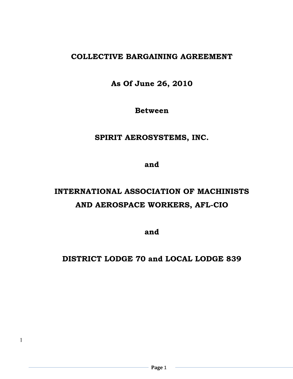 Collective Bargaining Agreement