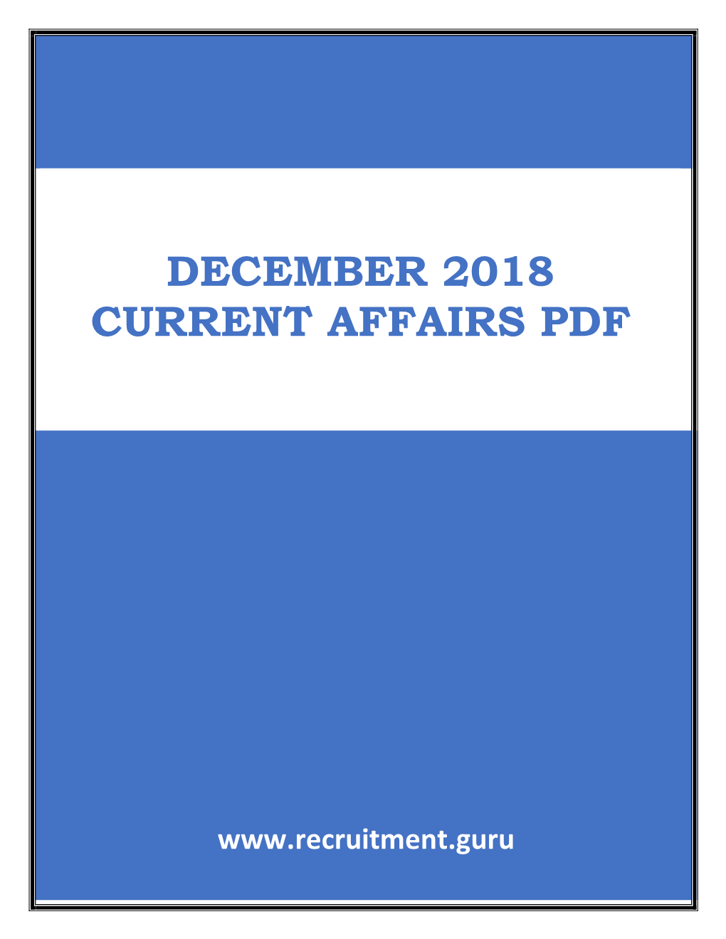 December 2018 Current Affairs Pdf