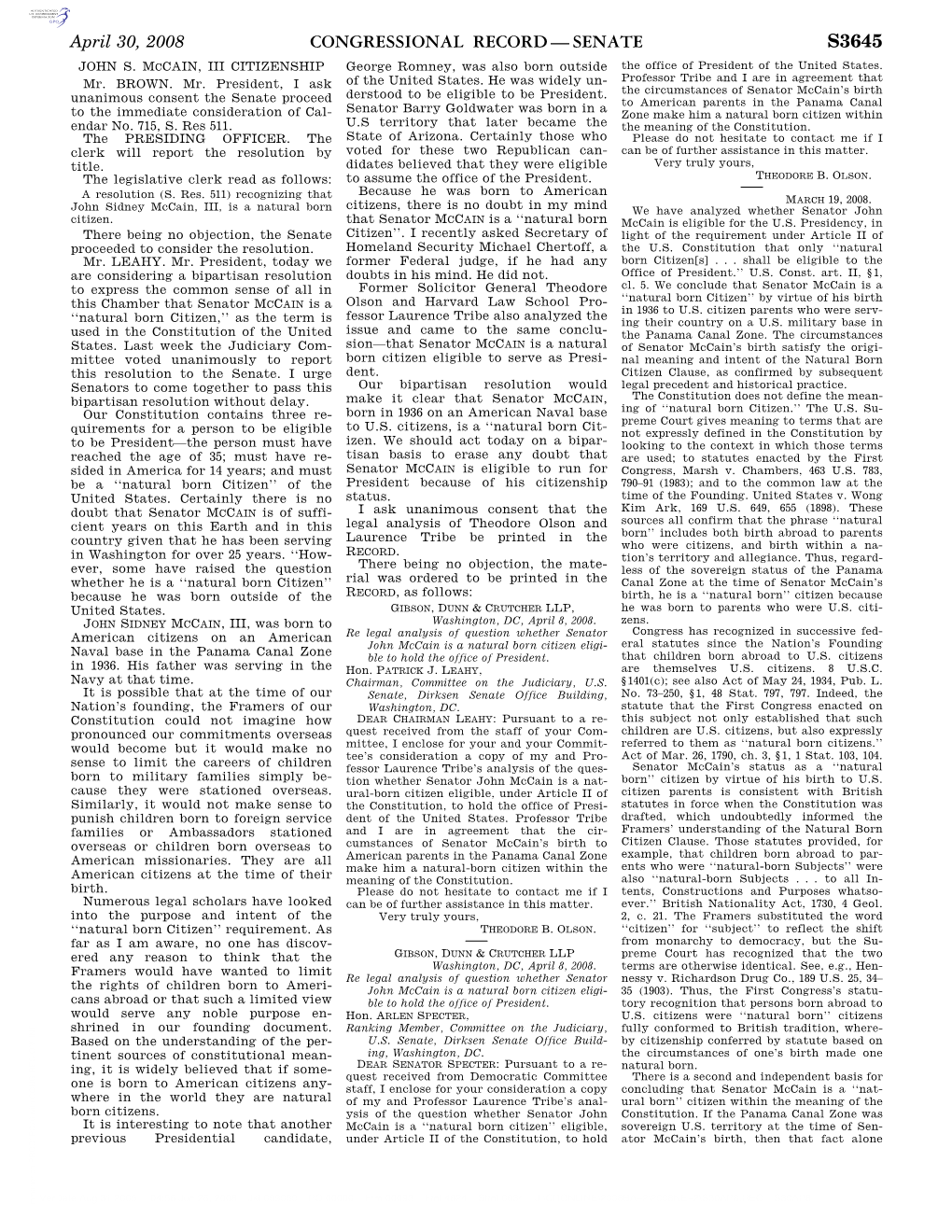 Congressional Record—Senate S3645