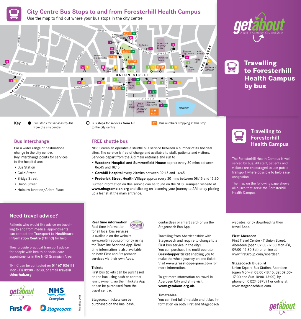 Travelling to Foresterhill Health Campus by Bus Leaflet