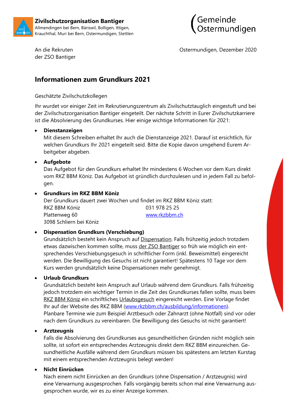 Informationen Zum Grundkurs 2021